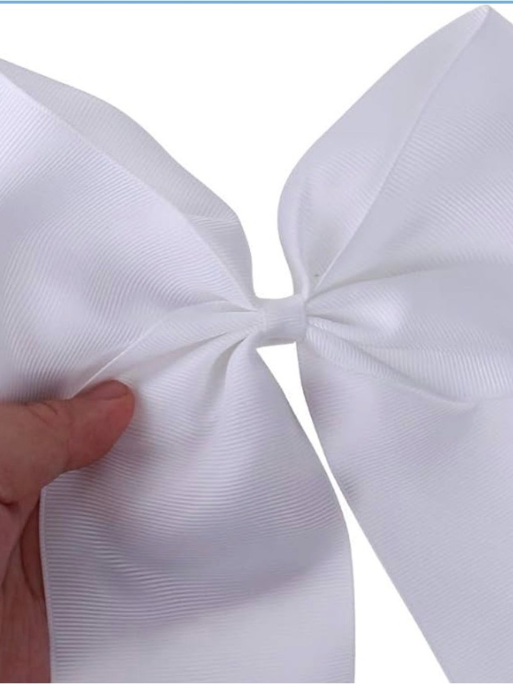 20 8 inch White Cheer Bows